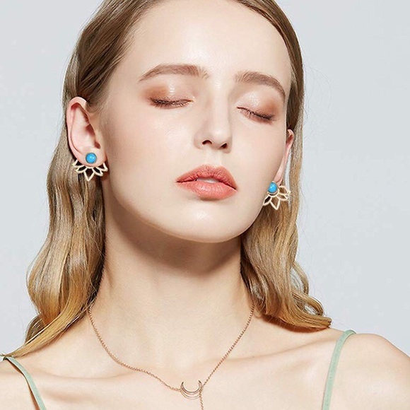 💌 2 Layer Rhinestone Earrings/ Cuff - Picture 2 of 3